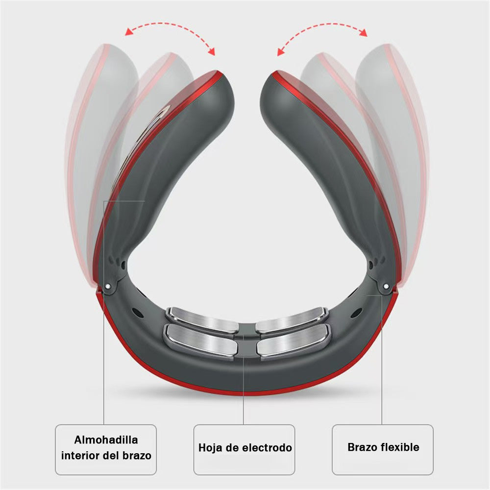 Dispositivo de masaje cervical para el hogar, eléctrico e inteligente, con tecnología de pulso electromagnético y amasado para cuello y hombros.