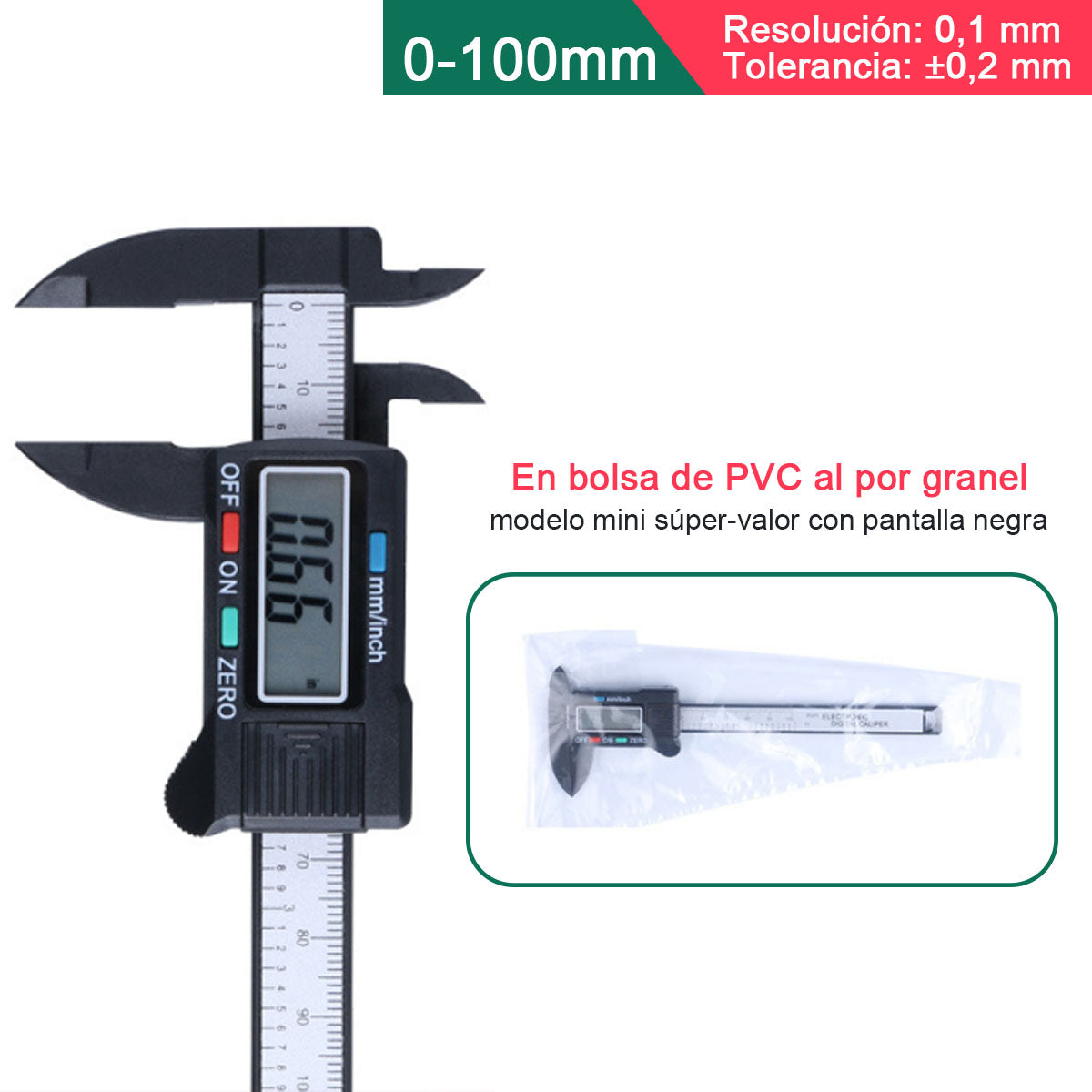 Calibrador digital de alta precisión con pantalla numérica, electrónico para joyería y artesanía, mini cinta métrica digital de plástico, marca Shengtaixin.