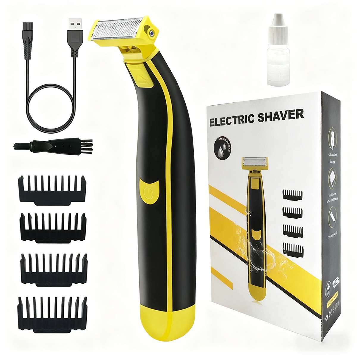 Nueva recortadora masculina, recargable por USB, lavable en todo el cuerpo; afeitadora eléctrica para piernas, rostro y vello corporal.