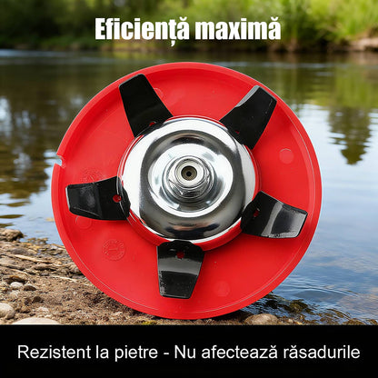 Disc universal multifuncțional pentru cosit: cap de tăiat pentru iarbă, buruieni și tufișuri, compatibil cu mașini de tuns gazonul, accesoriu pentru uscat și terenuri umede de orez, cap de tăiat pentru lucru pe uscat și apă.