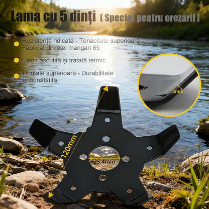 Disc universal multifuncțional pentru cosit: cap de tăiat pentru iarbă, buruieni și tufișuri, compatibil cu mașini de tuns gazonul, accesoriu pentru uscat și terenuri umede de orez, cap de tăiat pentru lucru pe uscat și apă.