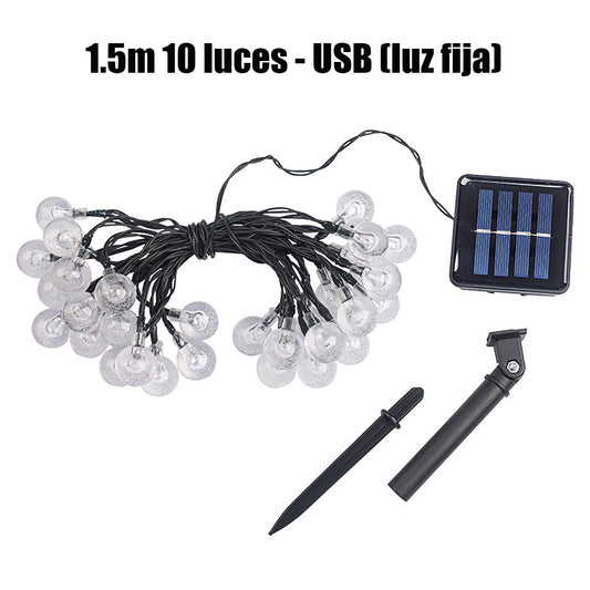 Guirnalda de luces LED con burbujas y bolas de colores, impermeable, para jardín exterior, decoración de toldo de camping.