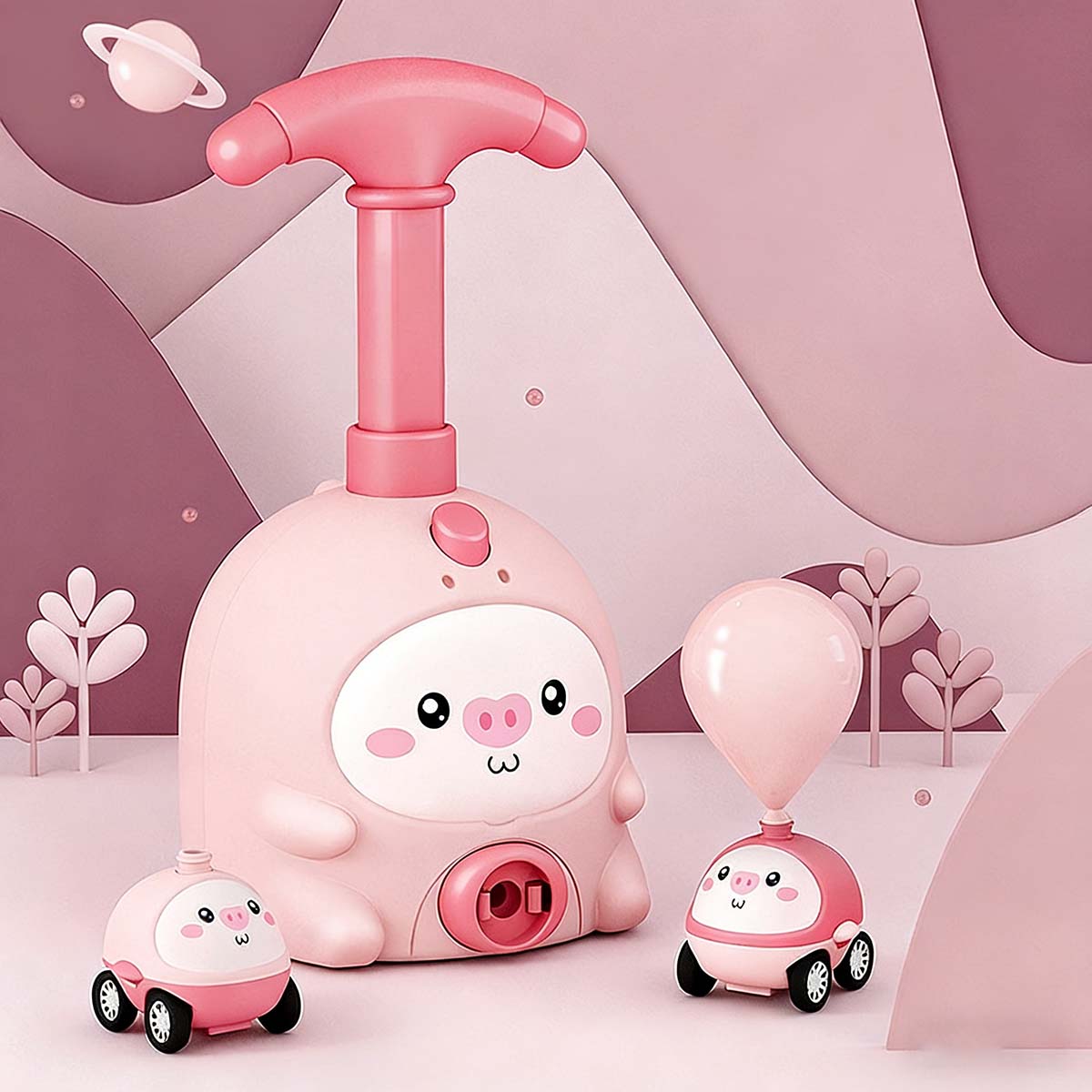 "Juguete de coche de aire dinámico, balón de aire para niños, juguete educativo con bomba de aire, regalo ideal para bebés y niños. ¡Un éxito en las redes sociales!"