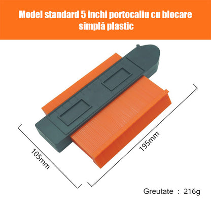 Șablon de contur cu scară de radian imperială – instrument multifuncțional pentru lemn, piatră și auto, copiază instant forme neregulate