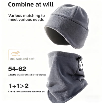 Capucha forrada con cuello/bufanda integrada, para hombre y mujer, abrigo térmico de otoño-invierno, protege cuello y cara contra el viento; ideal para ciclismo y uso diario.