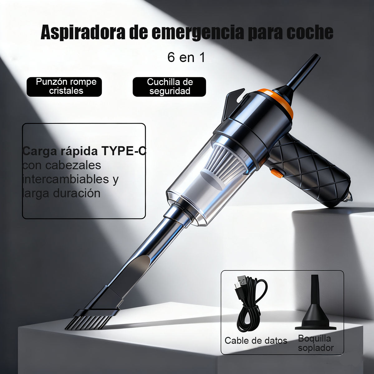 Aspiradora inalámbrica multifunción para coche, súper potente, de gran potencia, seca, portátil, recargable, mini y de mano.