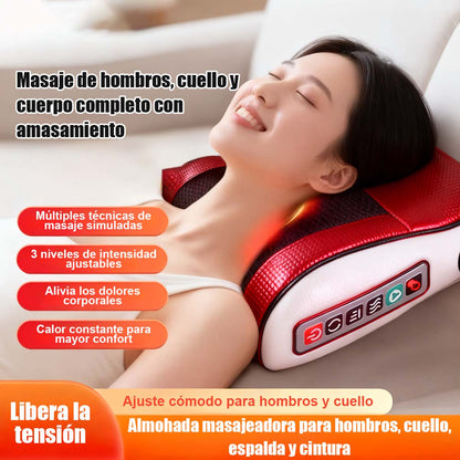 Nuevo cojín de masaje para cuello, multifuncional, con función de calor para todo el cuerpo, masajeador para la zona lumbar, con calentamiento por infrarrojos y función de amasado.