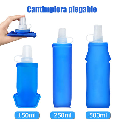 “Botella de agua blanda deportiva TPU, bolsa de agua plegable y portátil para correr, maratón, trail y actividades al aire libre.”