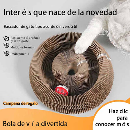 Rascador tipo cama para gatos, resistente al desgaste y sin dejar migas, juguete para juego autónomo y alivio de aburrimiento, tabla de arañado de cartón corrugado.