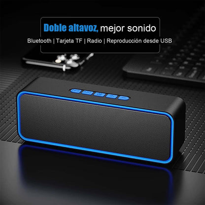 Altavoz inalámbrico Bluetooth de alto volumen para exteriores, sonido envolvente, adecuado para el hogar, computadora y automóvil; subwoofer portátil para uso en el coche.
