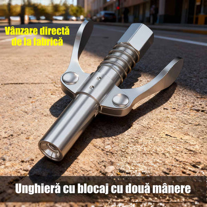 Cutie pentru unsoare cu duze de alimentare și mâner dublu