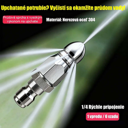 Vodná myš vysokotlaková tryska z nehrdzavejúcej ocele na čistenie a odblokovanie kanalizačných rúr