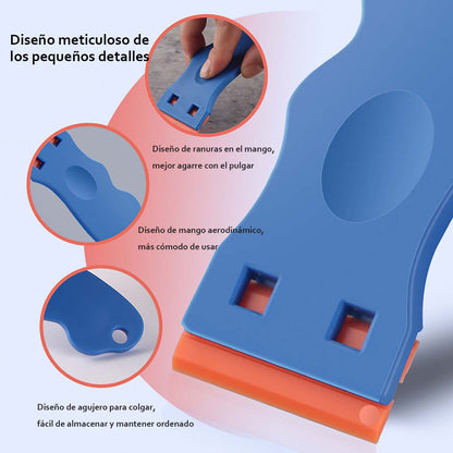 Cuchilla de plástico para quitar pegatinas, herramienta multifuncional para limpieza de películas de automóvil, pequeña espátula de plástico para eliminar residuos.