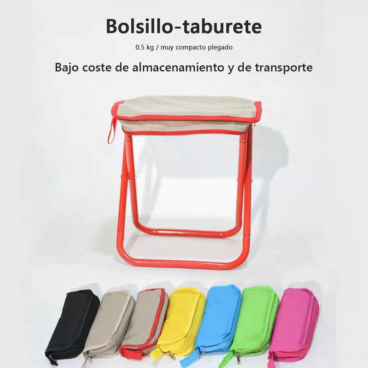 Estuche plegable para bolígrafos con banco portátil tipo banco de paja — bolso creativo que se convierte en mini banco para exteriores, ideal para personas perezosas que desean llevar un asiento miniatura donde quiera que vayan.