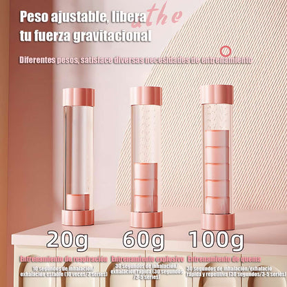 Entrenador de respiración para correr, fitness y fuerza; dispositivo de respiración tipo mancuerna para entrenamiento de respiración abdominal y capacidad pulmonar.