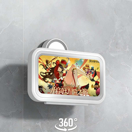 Cutie rotativă 360° pentru telefon, rezistentă la apă, pentru baie | Suport de perete pentru baie, duș, bucătărie, cu ventuză, ideal pentru cei care preferen comoditatea.