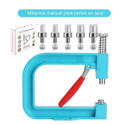 Máquina de presión para clavar perlas DIY, máquina manual para colocar tachuelas, herramienta para fijar perlas redondas, remaches y tachuelas de cuatro garras, tipo universal.