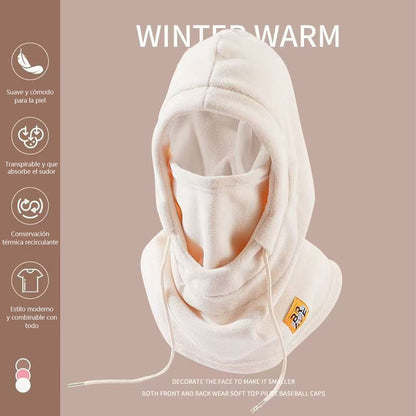 Gorro cortavientos de invierno unisex para exteriores, cuello tubular de ciclismo con pasamontañas integrado, orejeras acolchadas, protección facial antigrípe.