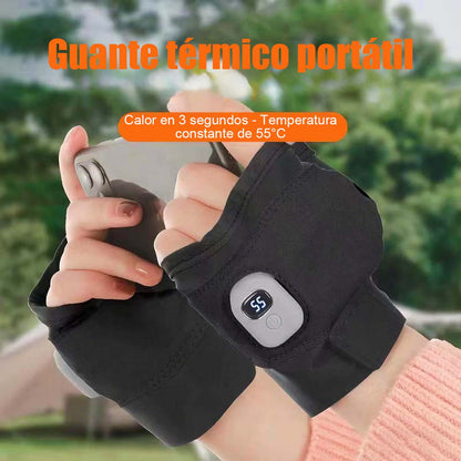 Nuevo modelo de guantes inteligentes térmicos con calefacción eléctrica, recarga por USB, dedos separados y semi-descubiertos, compatibles con pantallas táctiles, para mantener las manos calientes en invierno.