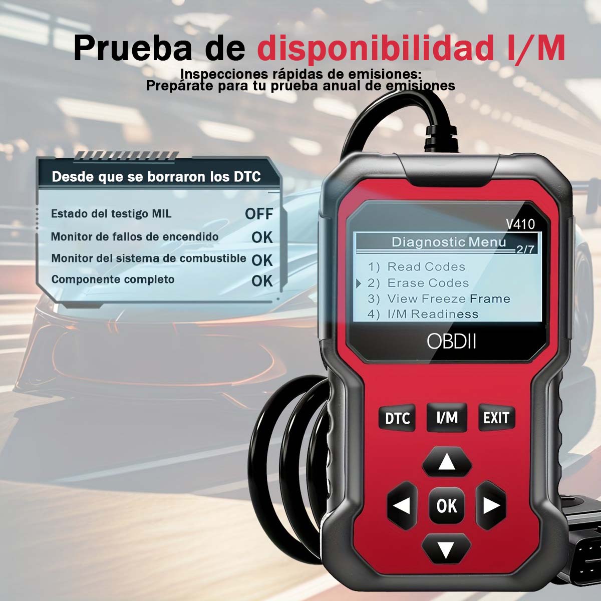 **Escáner de diagnóstico de fallos del motor OBD2 V410, lector de códigos**
