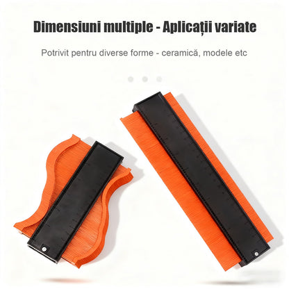 Șablon de contur cu scară de radian imperială – instrument multifuncțional pentru lemn, piatră și auto, copiază instant forme neregulate