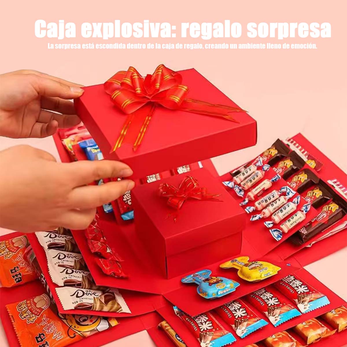 “Caja de explosión sorpresa para regalo de cumpleaños, caja de embalaje de regalo popular, caja vacía para dulces”