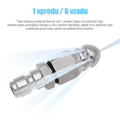 Vodná myš vysokotlaková tryska z nehrdzavejúcej ocele na čistenie a odblokovanie kanalizačných rúr