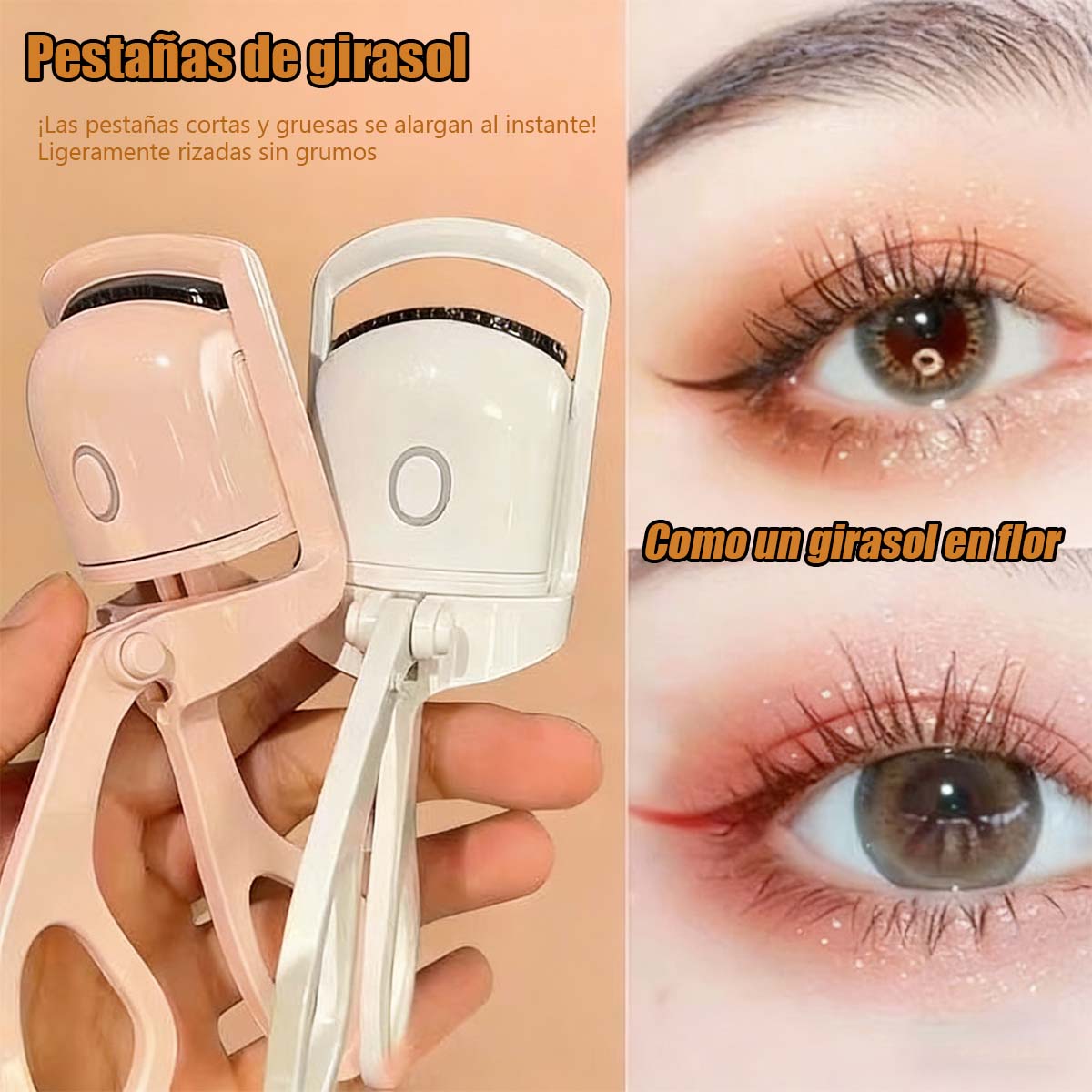 Rizador de pestañas eléctrico con calefacción - Dispositivo eléctrico para rizar las pestañas, carga USB, fijación duradera, portátil y fácil de usar para un rizado perfecto.