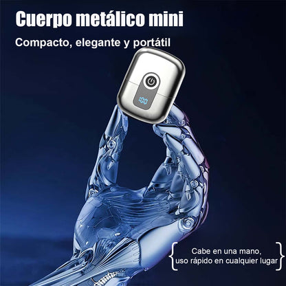 "Nuevo modelo de afeitadora eléctrica para hombres, cabezal magnético, mini portátil, afeitadora de doble cabezal."