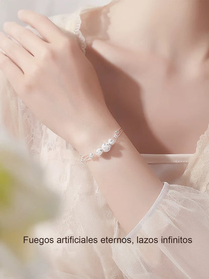 Pulsera de mujer "Tres Vidas Tres Generaciones" con cuentas de piedra de la suerte, diseño ligero de lujo y delicado, nuevo estilo.