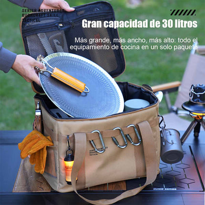 Caja plegable de almacenamiento para exteriores, contenedor de gran capacidad para picnic y camping, bolsa táctica para almacenar equipo, vajilla y utensilios de cocina.