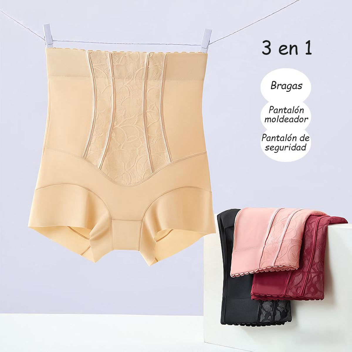 Novedad en pantalón moldeador de lujo – cintura alta con encaje, cincha la cintura, levanta los glúteos, controla el abdomen de forma efectiva y no se enrolla.