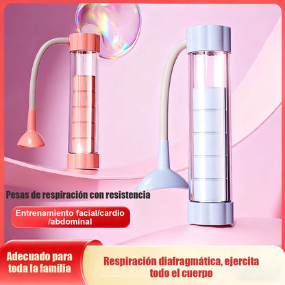 Entrenador de respiración para correr, fitness y fuerza; dispositivo de respiración tipo mancuerna para entrenamiento de respiración abdominal y capacidad pulmonar.