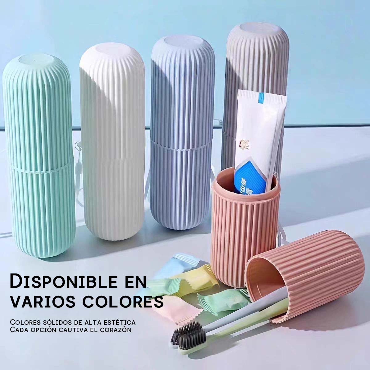 Estuche de cepillo de dientes de plástico, vaso portátil para cepillarse, kit de enjuague bucal, taza grande para pasta de dientes, caja de almacenamiento para utensilios dentales