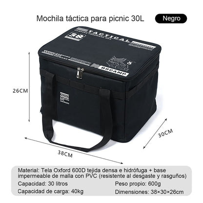 Caja plegable de almacenamiento para exteriores, contenedor de gran capacidad para picnic y camping, bolsa táctica para almacenar equipo, vajilla y utensilios de cocina.