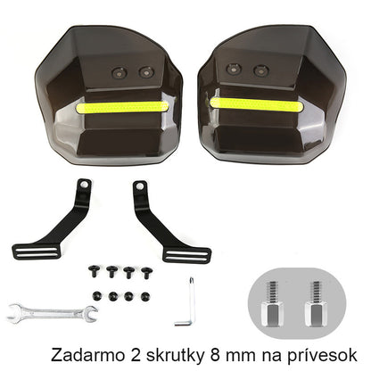 Ochranný štít na riadidlá pre elektrické bicykle, mopedy a motorky, univerzálny kryt proti slnku, prachu a dažďu, rukavice na ochranu rúk.
