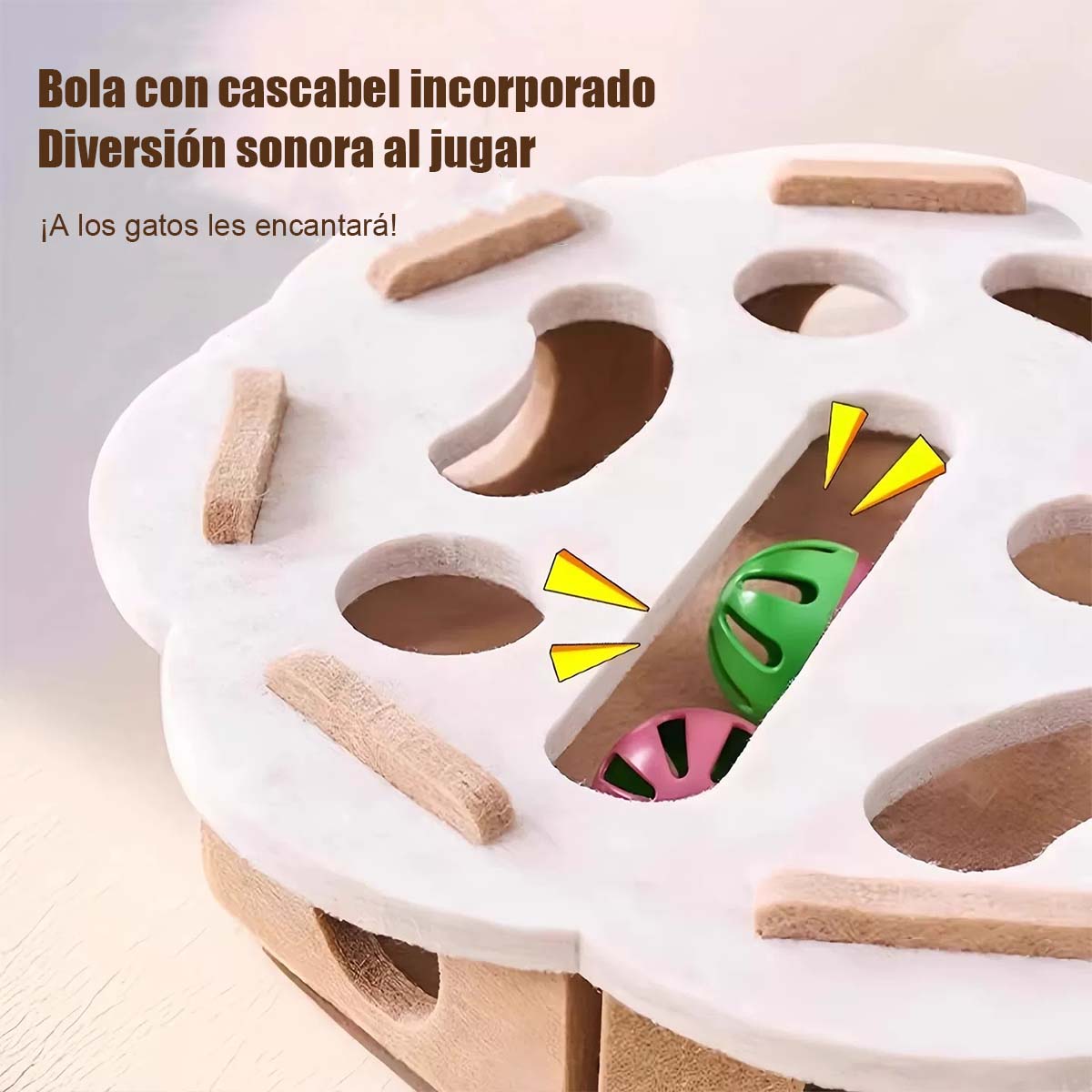 Juguete para gatos, juguete interactivo para entretenimiento, caja de fieltro con laberinto y agujeros para gatos, bola con cascabel para estimular la inteligencia de los gatos.