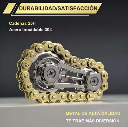 Juguete antiestrés de giroscopio con cadena de engranaje para los dedos.