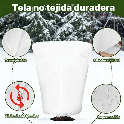 "Cubierta de protección contra el frío para plantas de color marrón, funda de no tejido para invierno, protección contra el polvo y el frío, ideal para jardinería y protección contra las heladas."