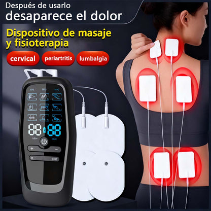 "Dispositivo de terapia TENS de doble salida, estimulador EMS, dispositivo multifuncional de terapia, masajeador de tres frecuencias, almohadillas de masaje."