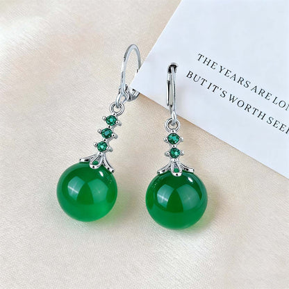 Pendientes naturales de ágata azul, blanca y verde para mujer, con baño de plata 925, circonitas, colgantes de cornalina roja y adornos de citrina.