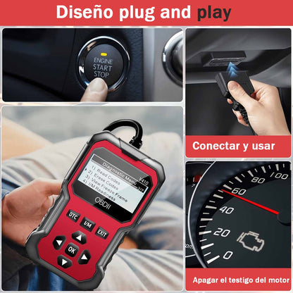 **Escáner de diagnóstico de fallos del motor OBD2 V410, lector de códigos**