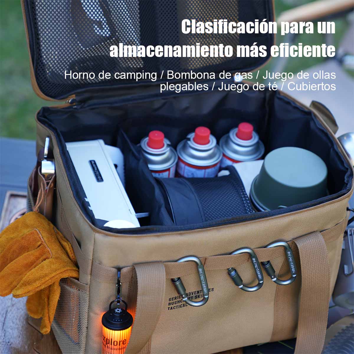 Caja plegable de almacenamiento para exteriores, contenedor de gran capacidad para picnic y camping, bolsa táctica para almacenar equipo, vajilla y utensilios de cocina.