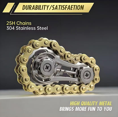 Girator de deget cu lanț și roată dințată, jucărie anti-stres