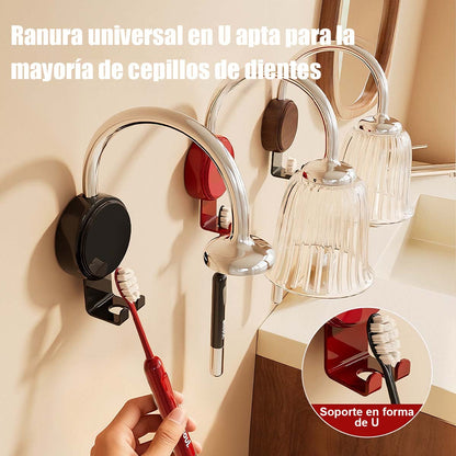 Vaso de enjuague bucal retro con imán, soporte para cepillos de dientes, estante de pared sin taladro, soporte para vaso de enjuague y cepillo de dientes eléctrico.