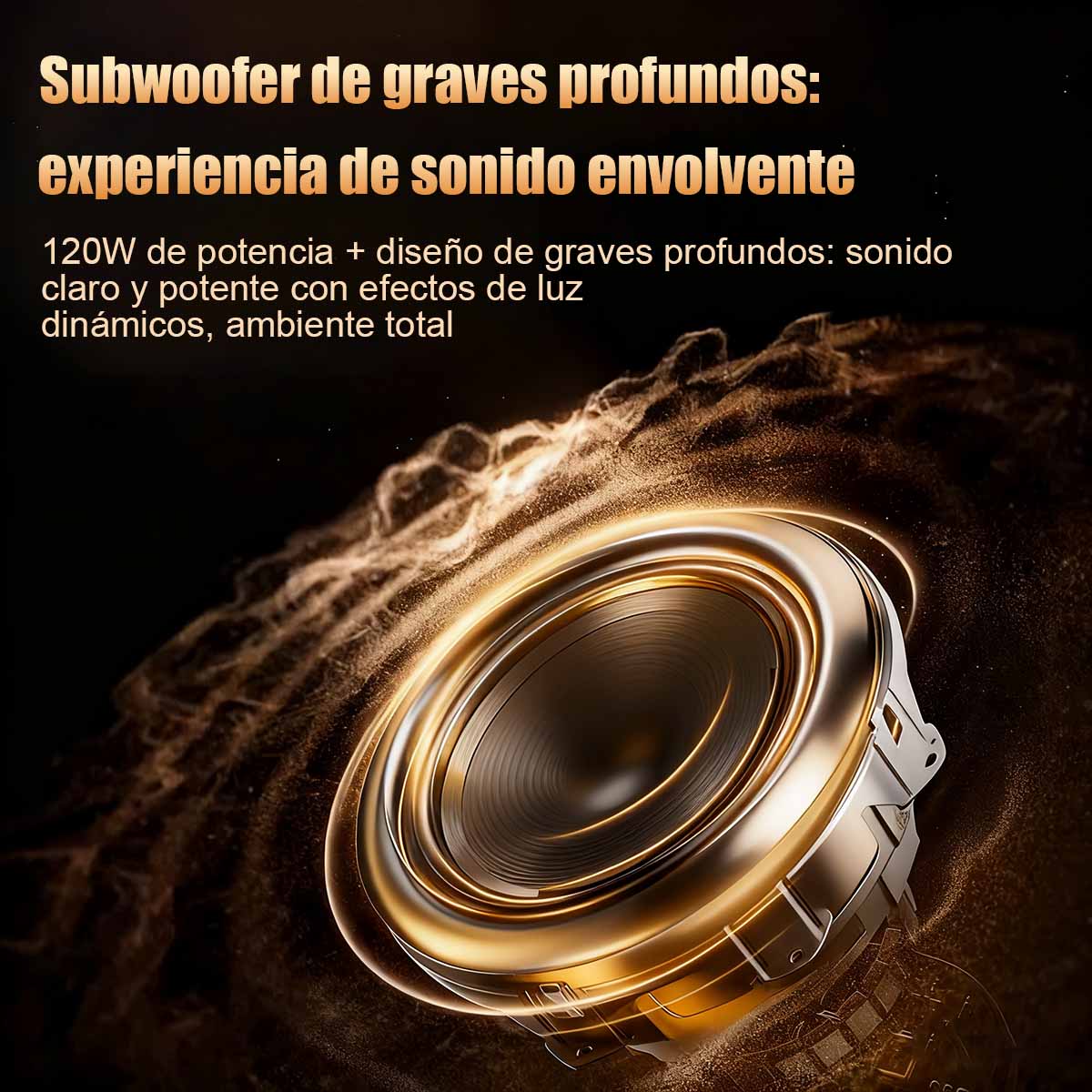 Altavoz Bluetooth inalámbrico tope de gama estilo Harman, altavoz de escritorio para el hogar, con control por voz y diseño de cristal; subwoofer inteligente de bajos profundos.