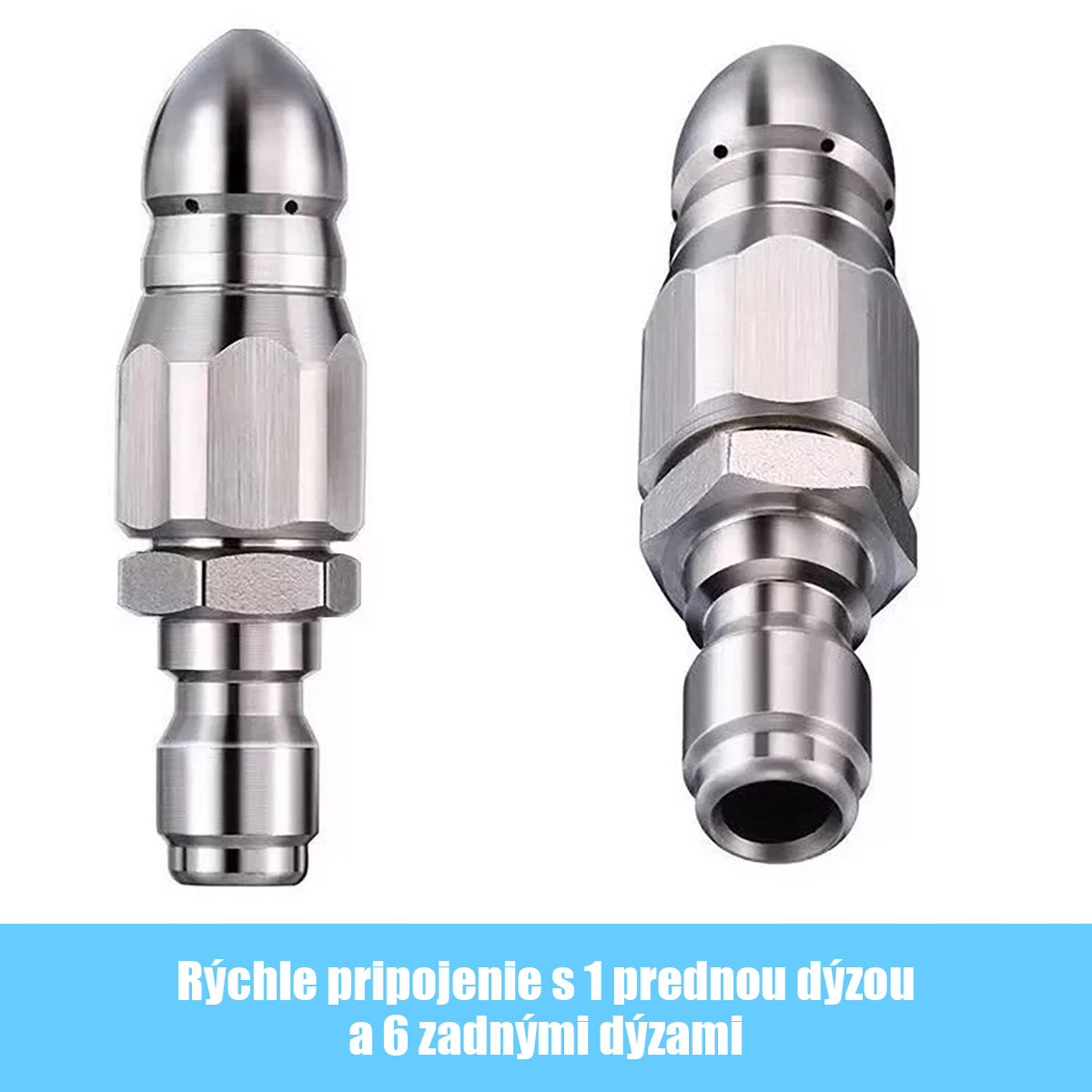 Vodná myš vysokotlaková tryska z nehrdzavejúcej ocele na čistenie a odblokovanie kanalizačných rúr