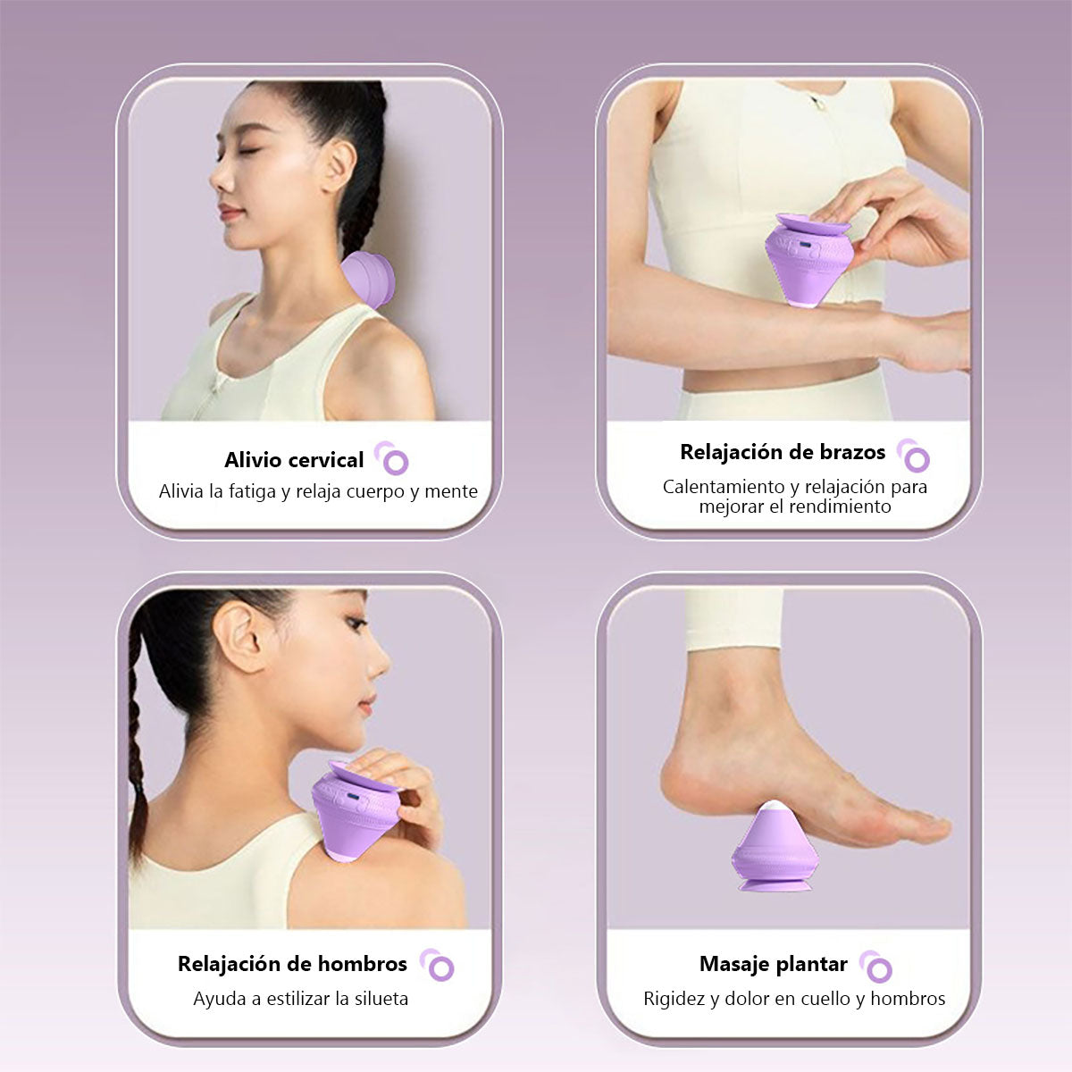 Bola de masaje eléctrica con succión para relajar puntos gatillo: masajeador vibratorio con calor para plantas del pie, cuello, hombros y zona lumbar