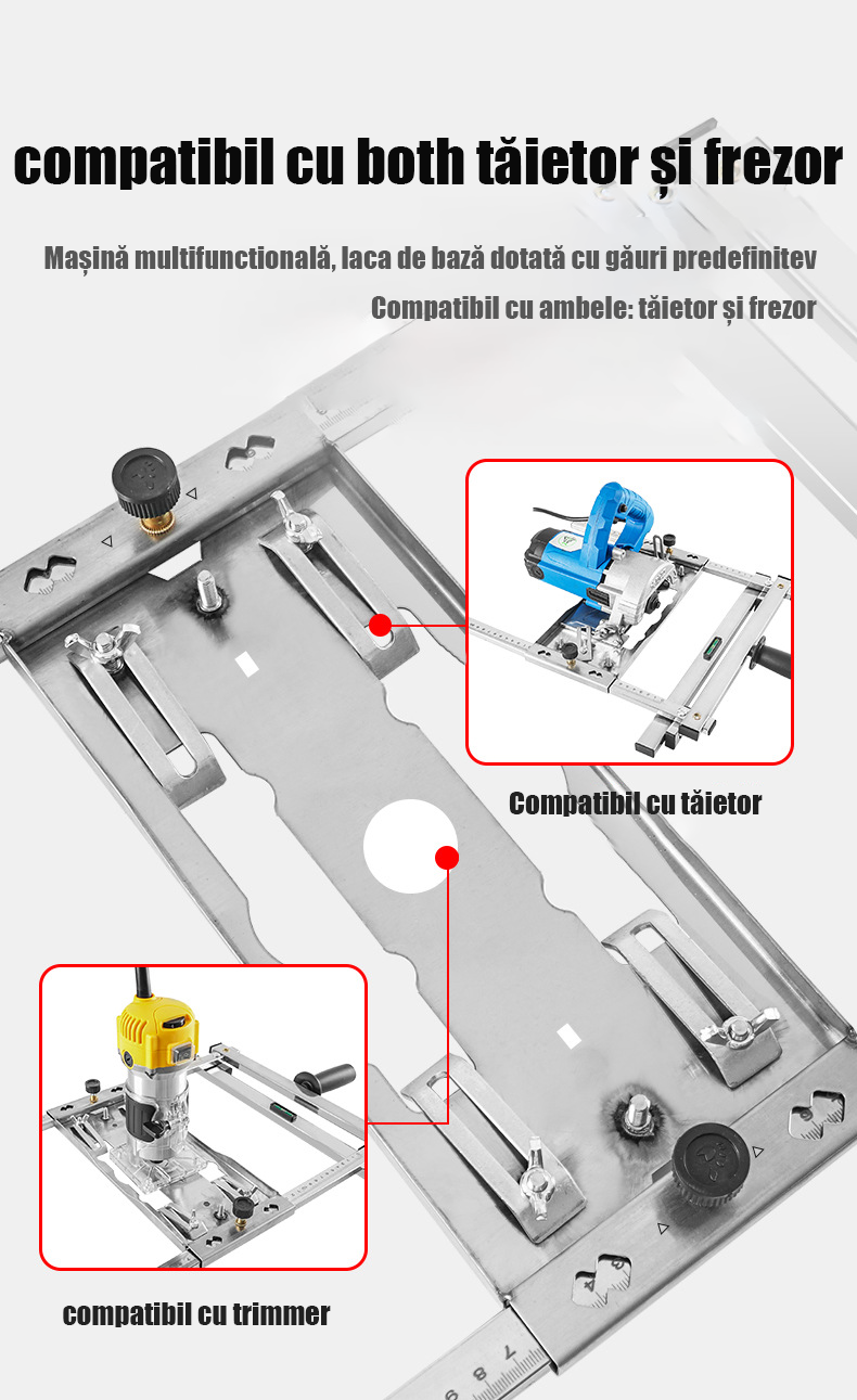 Dispozitiv de tăiere ultra-precis, placă de bază pentru mașinuțe de tăiat mici, fără fierăstrău manual, accesoriu multifuncțional pentru tâmplărie