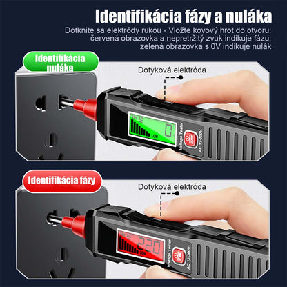 Inteligentný digitálny tester na meranie napätia, prenosný viacúčelový tester na meranie nulového a fázy, špeciálny tester pre elektrikárov